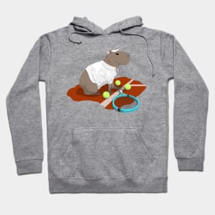 Capybara Tennis - White Hoodie